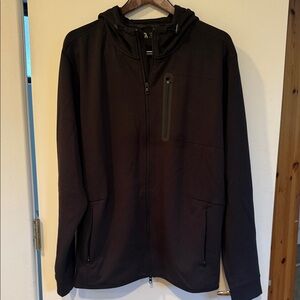 Men's Black Hooded Zip-Front Jacket - VRST